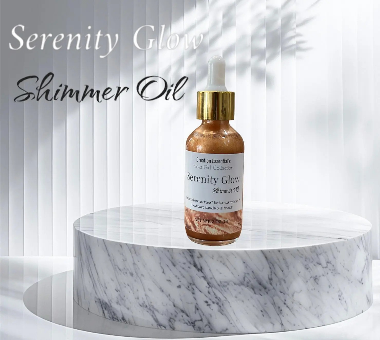 Creation Essential's Serenity Glow Shimmer Bronze Body Shimmer 50Ml Organic Moisturizing Dewy Radiance Makeup Hydrate Daily Use