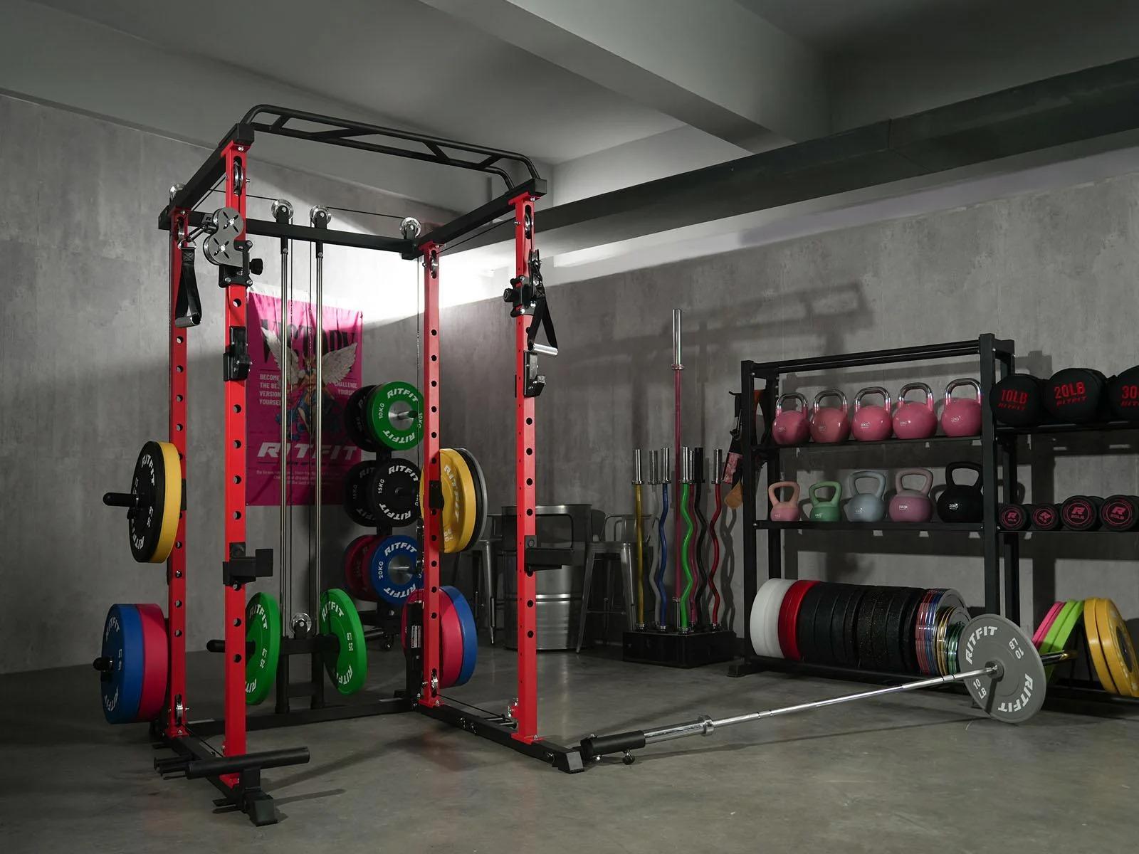 RitFit P3 Power Cage 1200lbs with Smooth Cable System & Aluminum Pulleys Multifunctional Workout Station Home Exercise Machine RitFit P3 Power Cage 1200lbs with Smooth Cable System & Aluminum Pulleys Multifunctional Workout Station Home Exercise Machine