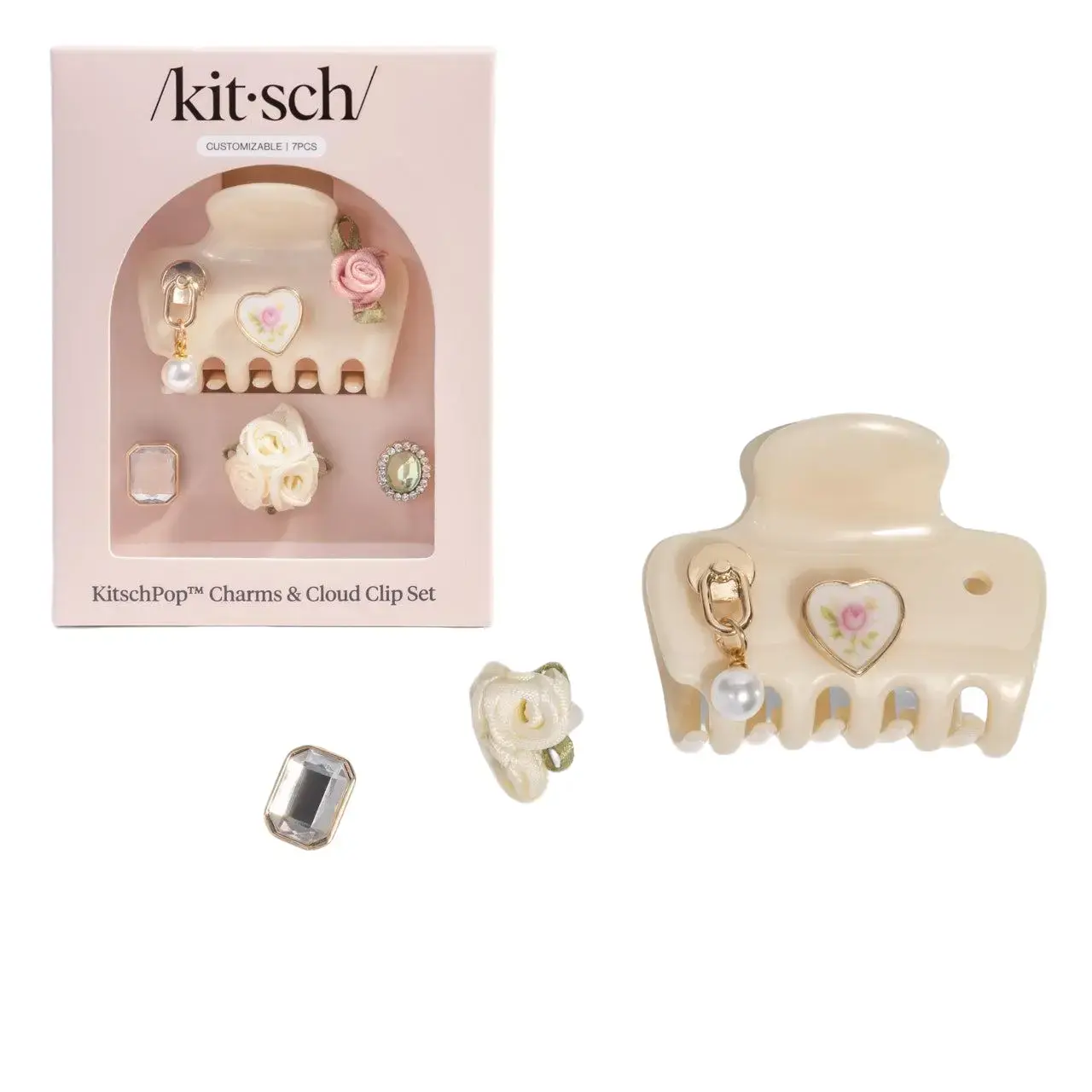KitschPop™️ Cloud Clip & Charms in Pearlized Cream KitschPop™️ Cloud Clip & Charms in Pearlized Cream