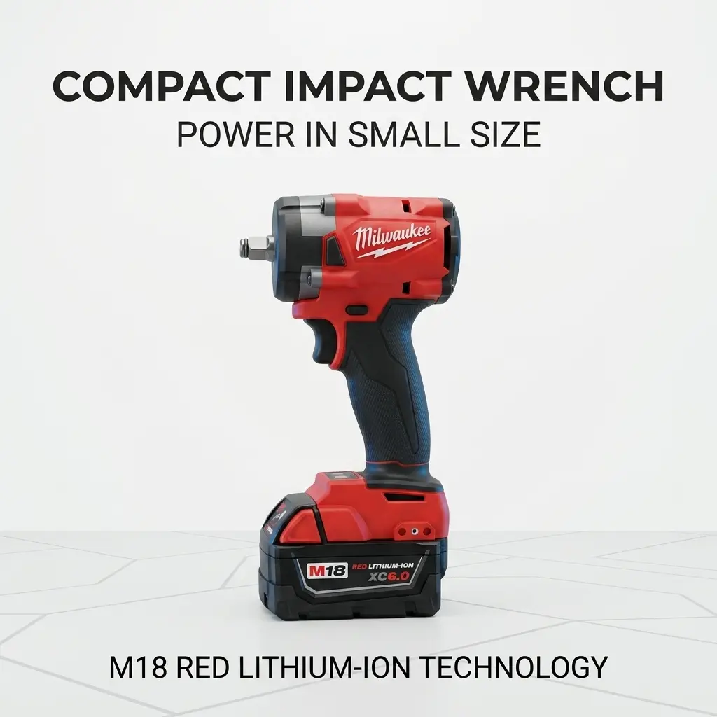 Milwaukee  3/8 Impact Wrench Linear Variable Trigger Stable Continuous Torque Output Built In Overheat Overload Auto Cut Off System Lightweight Frame Multi Angle Holding For Light Medium Load Bolt Mounting tools