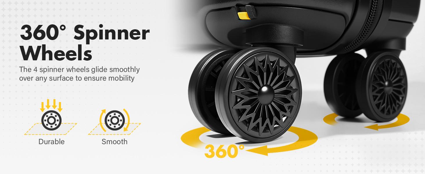 Lekesky 16 Inch Carry-On Luggage – Airline Approved Hardside Suitcase with TSA Lock, Spinner Wheels, Lightweight ABS Travel Bag for Men & Women