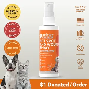 Itch Relief Spray for Dogs and Cats - PUAINTA Quantum Silver Hot Spot Care for Scratching and Redness, Natural Plant Based Formula for Allergies and Wounds, Vet Recommended Quality, Made in USA