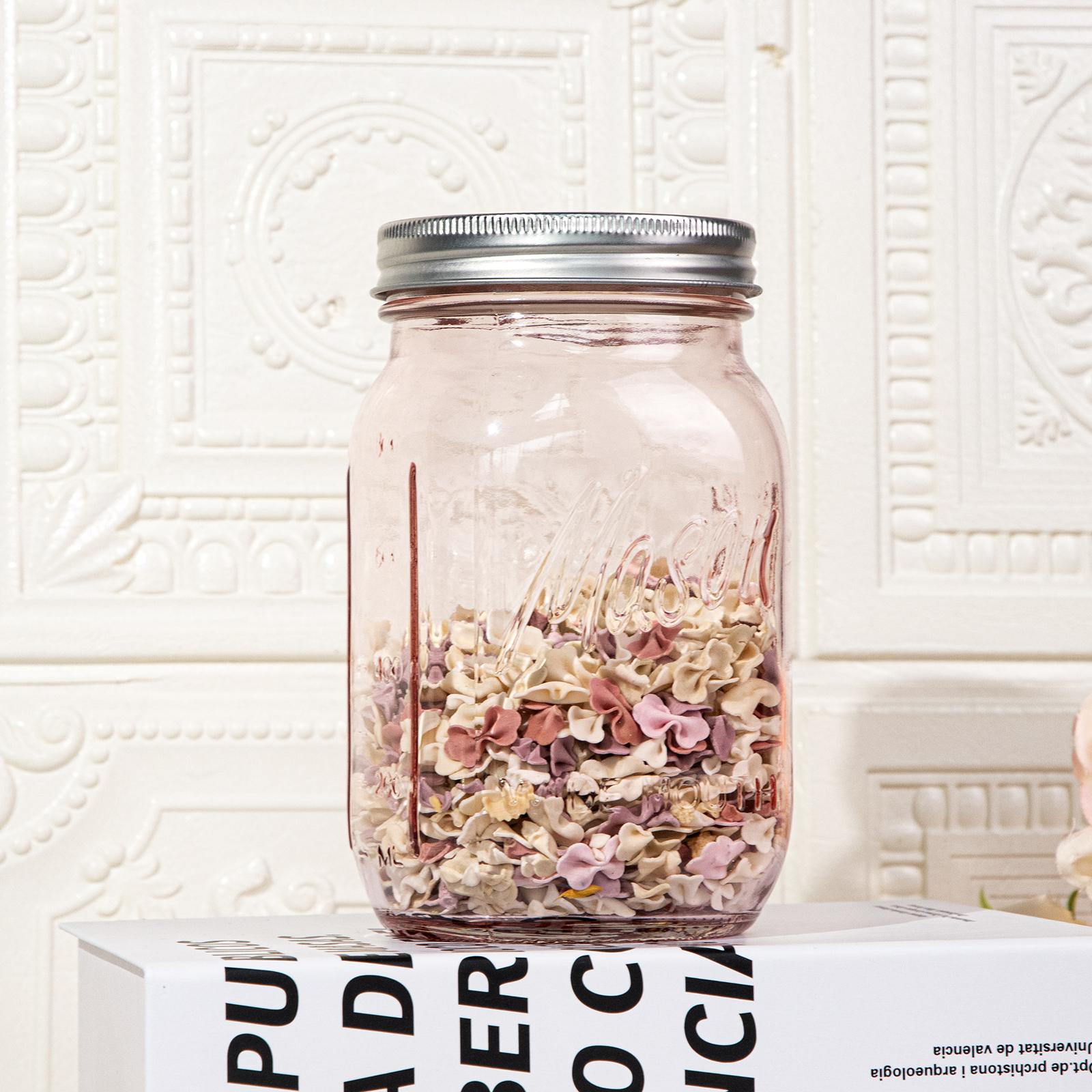 4/6 Pack 32 oz Gold/ Pink/ Blue/ Green/ Amber Wide Mouth Mason Jars for Pickling, Canning, Fermenting and Food Storage For Storing All kinds of Food