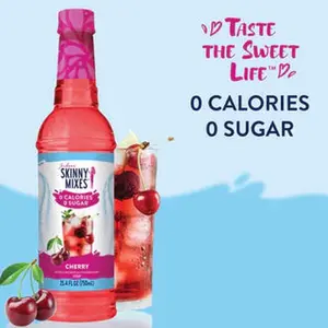 Cherry Flavor Drink - Sweet Beverage with 0 Calories & 0 Sugars - 750 mL Bottle