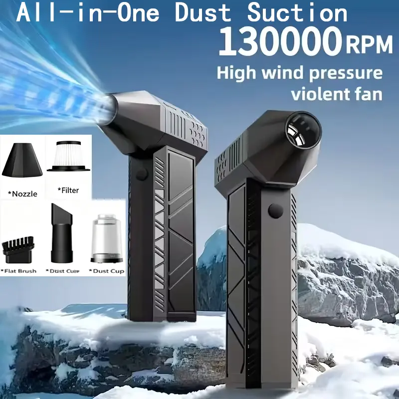 Violent Turbo‑Fan X3 High‑Power Blower,  Turbo‑Hurricane Blower, Hand‑held Portable Multi‑Function Fan for Yard Leaf Blowing, Fire Starting Assistance, Car Interior Dust Removal, Snow Blowing and More