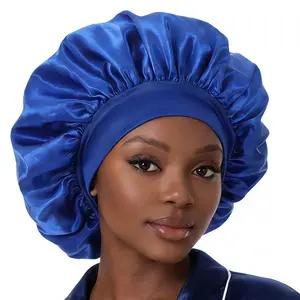 Silk Bonnet for Women Men Satin Bonnet Elastic Band Silk Sleep Cap Soft Adjustable Hair Cap Hair Wrap for Sleeping school gift Sleeping Bonnet Men's Layer Satin Bonnet satin adjustable strap