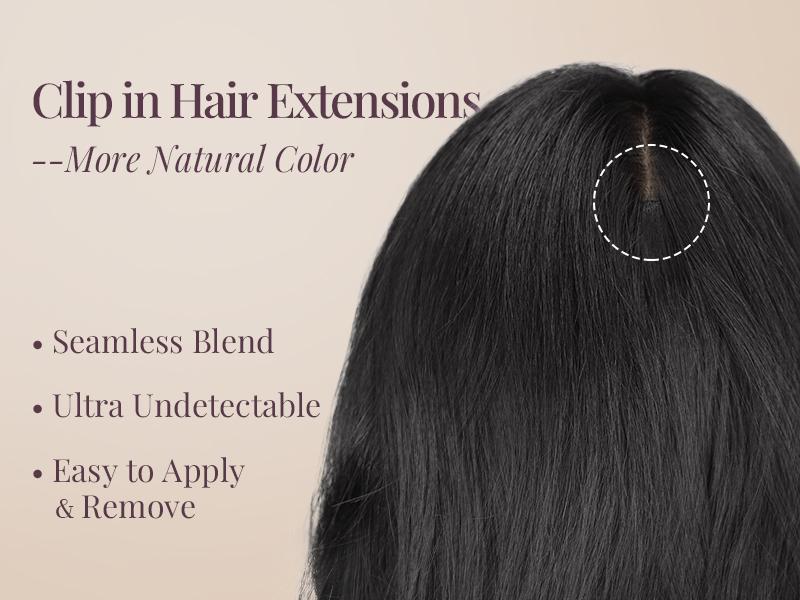 [kookastyle] Clip In Hair Extensions, Natural Long Layered Soft Invisible Synthetic Curly Wavy Hairpieces for Women, 4 pcs (20 Inch, Black)