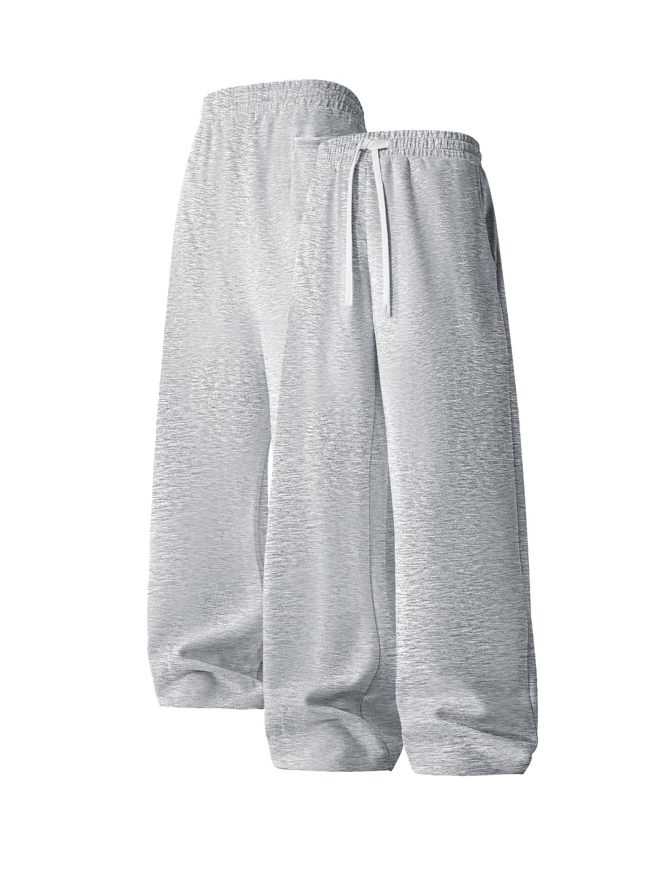 Simple Style Drawstring Casual Pants, Breathable Fabric, Straight Trouser Legs, Comfortable and Loose, Suitable for Outdoor Sports and Fitness or Home Wear in Spring, Summer, and Autumn