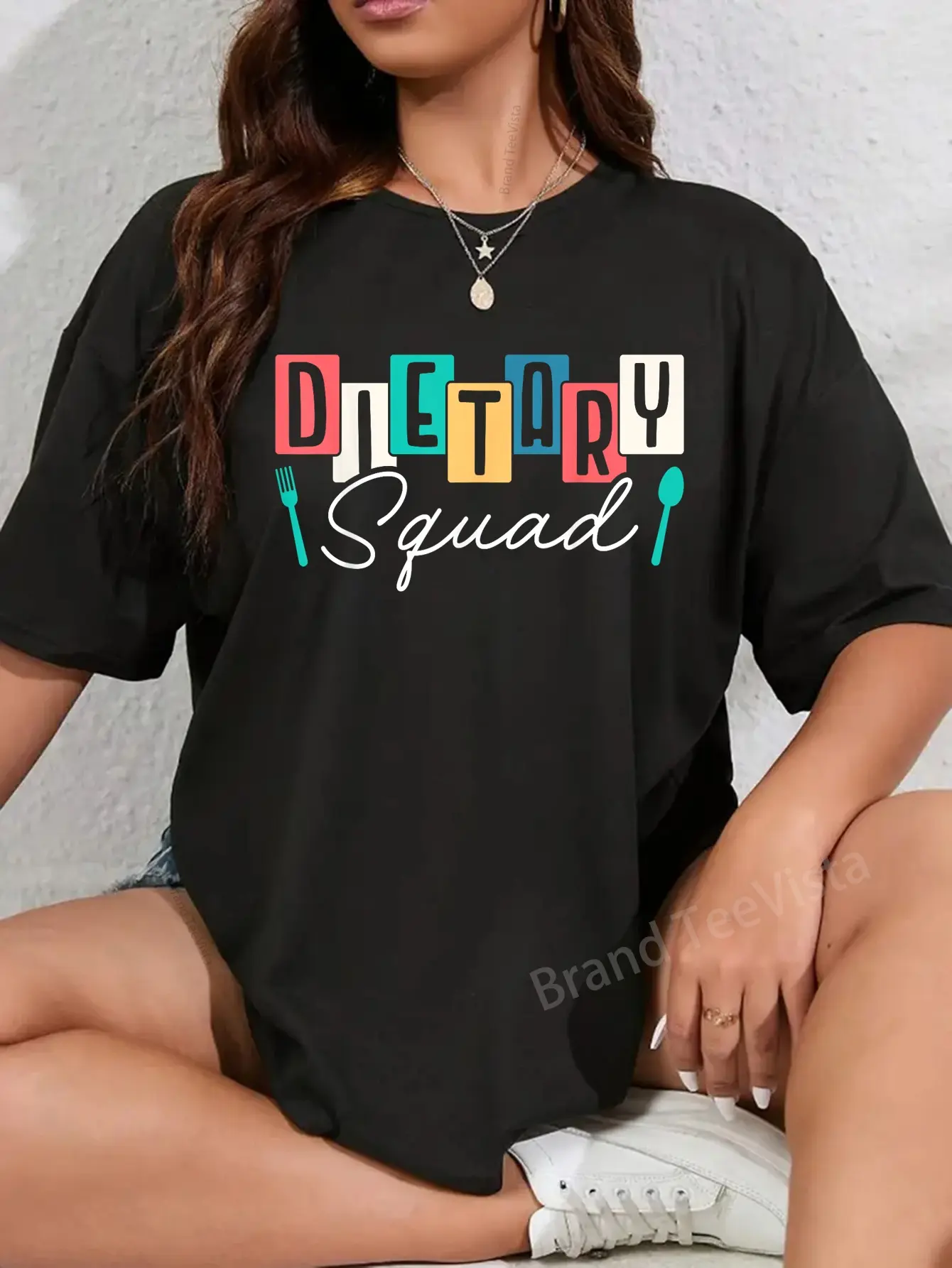 Women's 100% Cotton Casual Round Neck Funny Dietary Squad Graphic T-Shirt - Vintage Streetwear Everyday Top