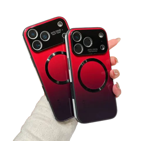 [Free!!Ship!] MagSafe Gradient Shockproof Phone Case for iPhone 17 Pro Max 16 Plus 15 14 13 Full Camera Lens Screen Protector Luxury Soft Phone Cover