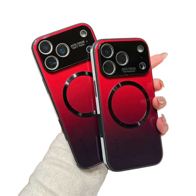 [Free!!Ship!] MagSafe Gradient Shockproof Phone Case for iPhone 17 Pro Max 16 Plus 15 14 13 Full Camera Lens Screen Protector Luxury Soft Phone Cover