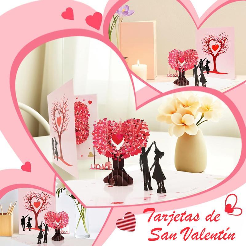Pop Up Anniversary Card, 3D Valentine's Day Anniversary Card with Love Tree & Hearts - Wedding Card for Wife, Husband, or Couple | Romantic Gift for Anniversary, Valentine's, Birthday