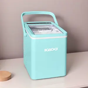 IGLOO 26-Pound Automatic Self-Cleaning Portable Countertop Ice Maker Machine with Handle Aqua Large Ice-Making Capacity & Quick-Freezing Ice