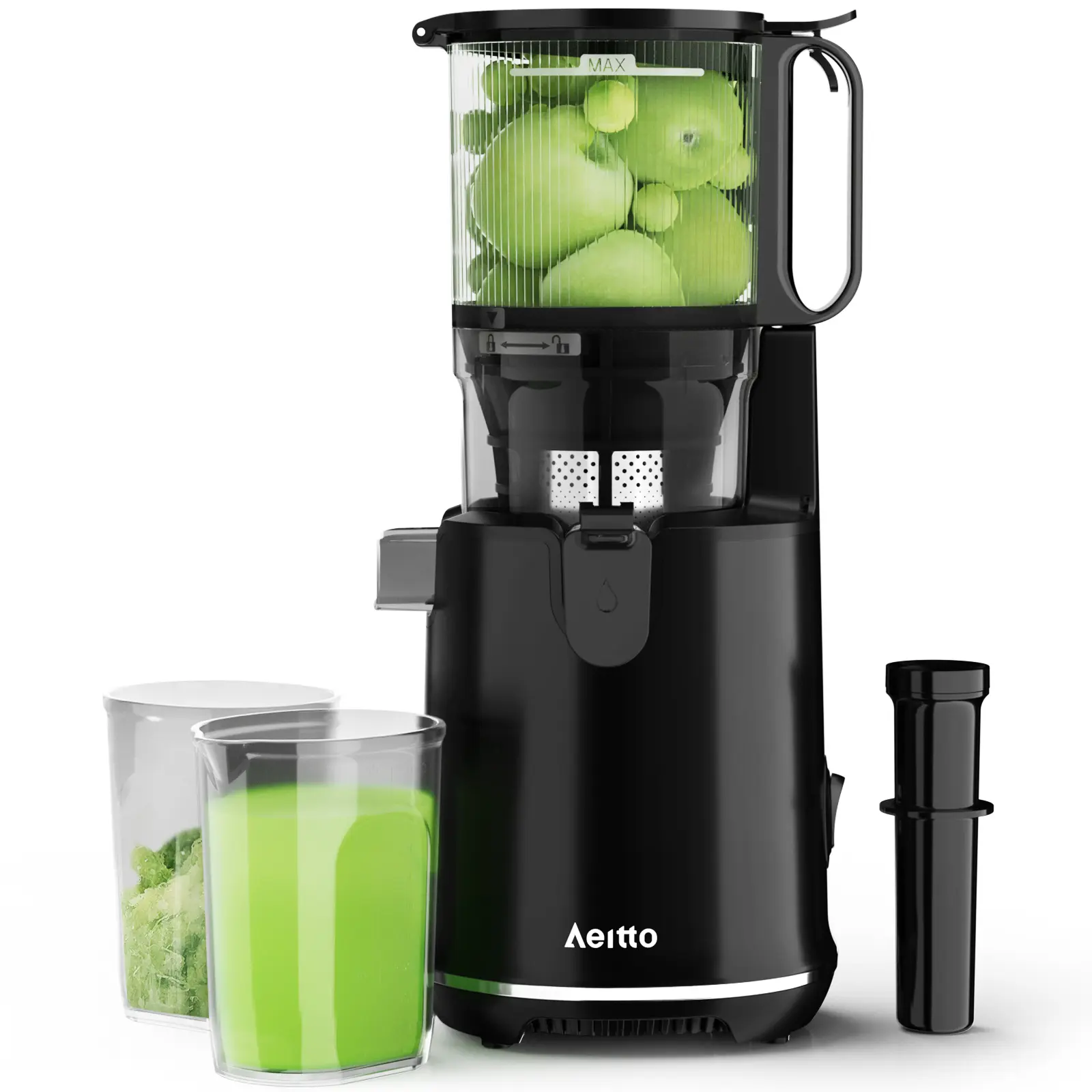 Aeitto Max5 Juicer, Cold Press Juicer with 5.8" Large Feed Chute,1.7L Large Capacity, 250W Whole Masticating Juicers for Vegetable and Fruit, High Juice Yield, Easy to Clean with Brush, Ice Fruit, BPA-Free, Smart recipes App,SummerWins,DealsForYouDays