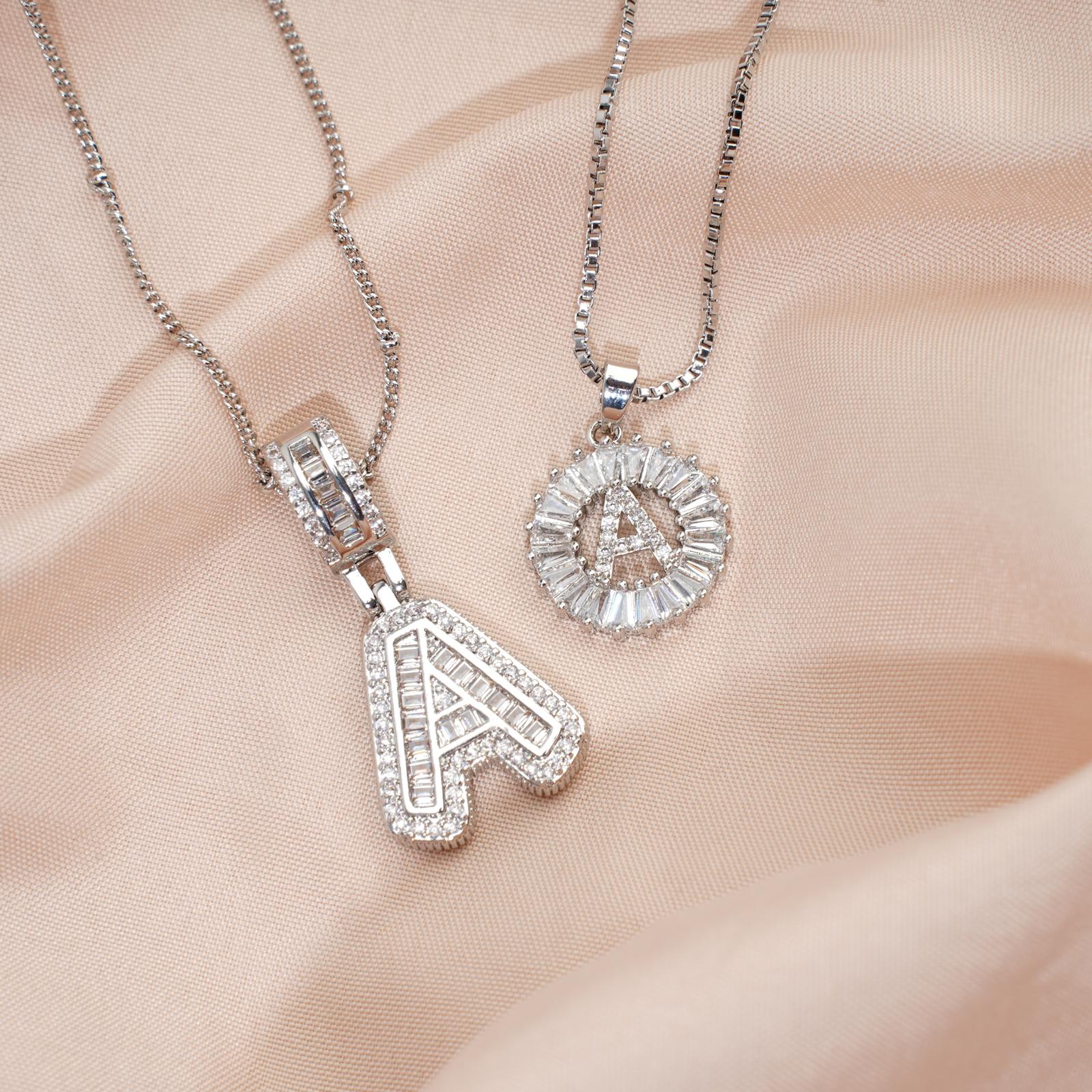 MEIITRUE Her Signature Jewelry 2 Pack Initial Letter Pendant Necklaces 14K Gold Plated Alphabet Necklaces with Adjustable 17''-19'' Chain for Women Mother's Day Jewelry Set