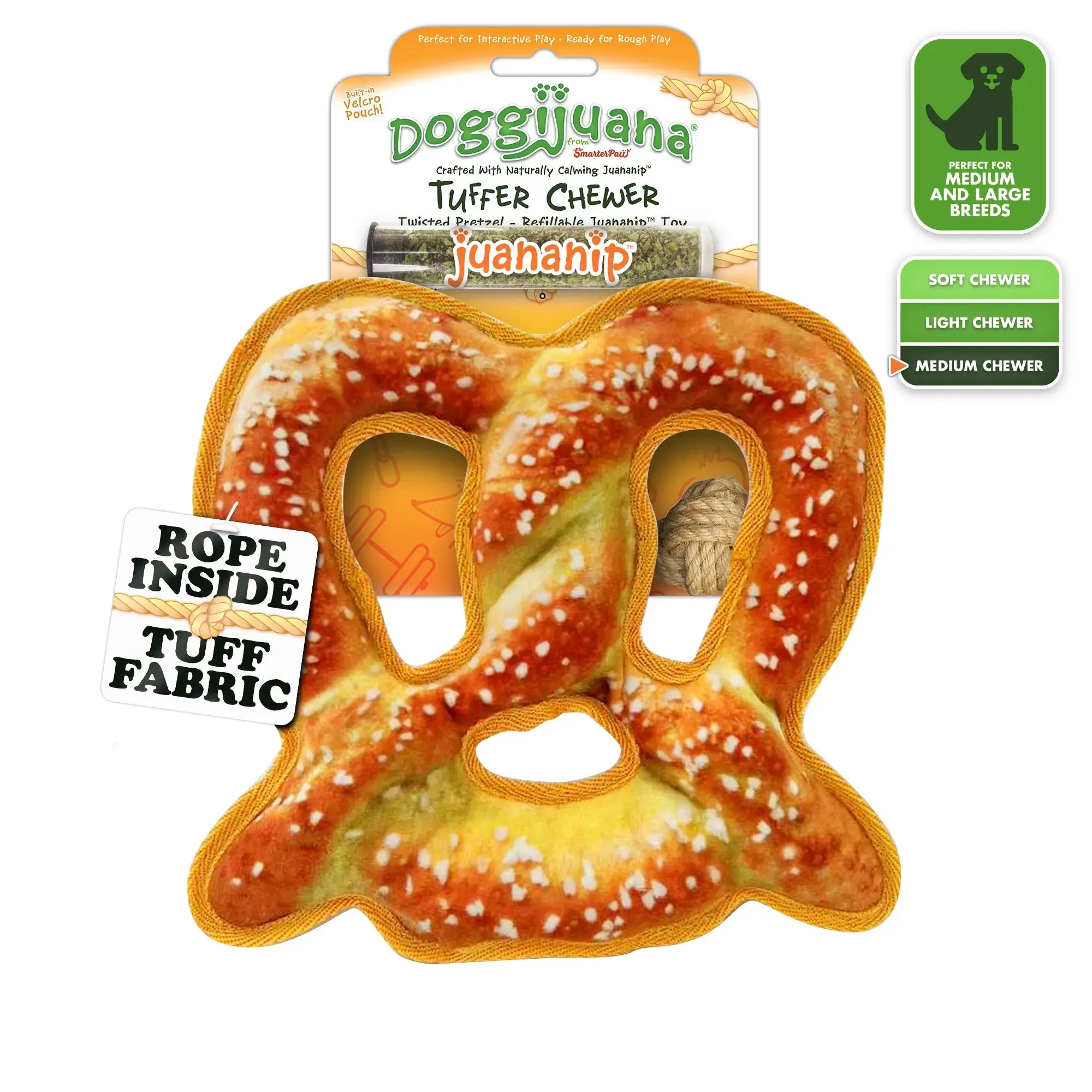 Tuffer Chewer Twisted Pretzel Refillable Dog Toy