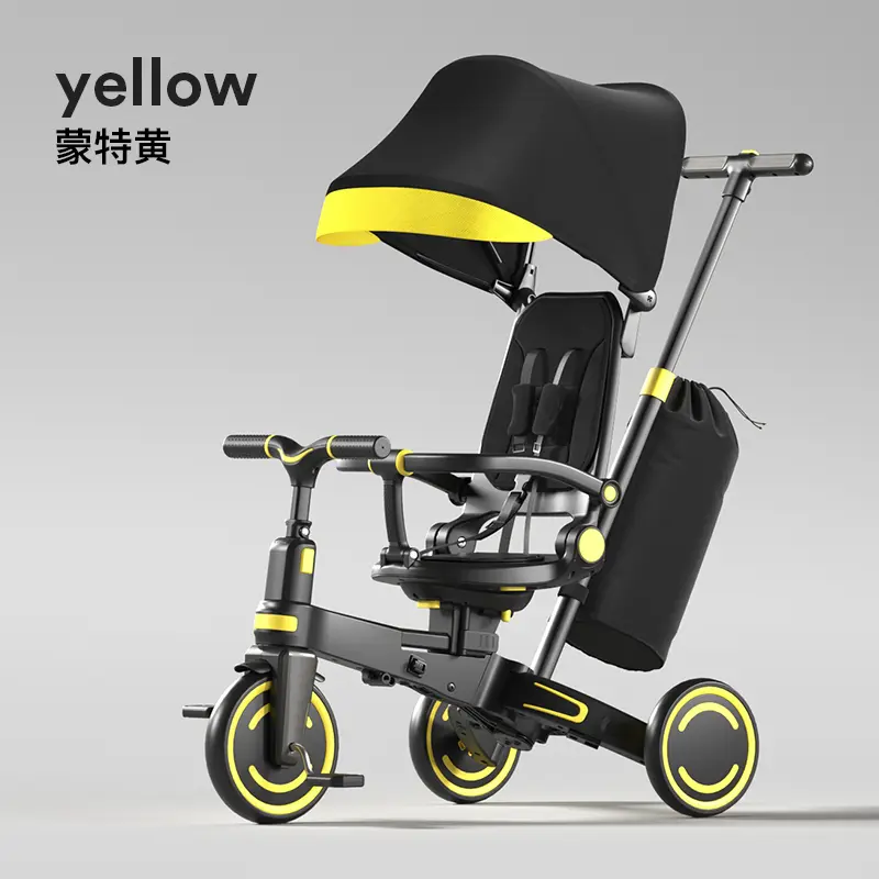 WINHOPE 9-in-1 Toddler Tricycle (1-6Y) | Anti-Tip Chassis + Easy Fold | PU Shock-Absorb Wheels！