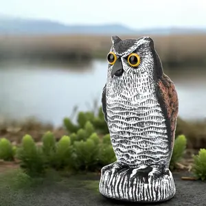 1Pcs Owl Sculpture garden ornament - Bird Repellent Garden Protectors，Resin Statue,Garden Figurine Ornaments Decor,Bird Scarecrow Decoy