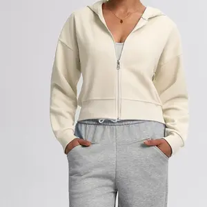 TCVC Woman's soild zip up crop hoodie ,high waist leggings tracksuit set can be matched with,sports casual breathable for yoga gym workout running ,ladies sportswear for all seasons airplane mode travel hoodie,perfect hoodie for Winter&Christmas