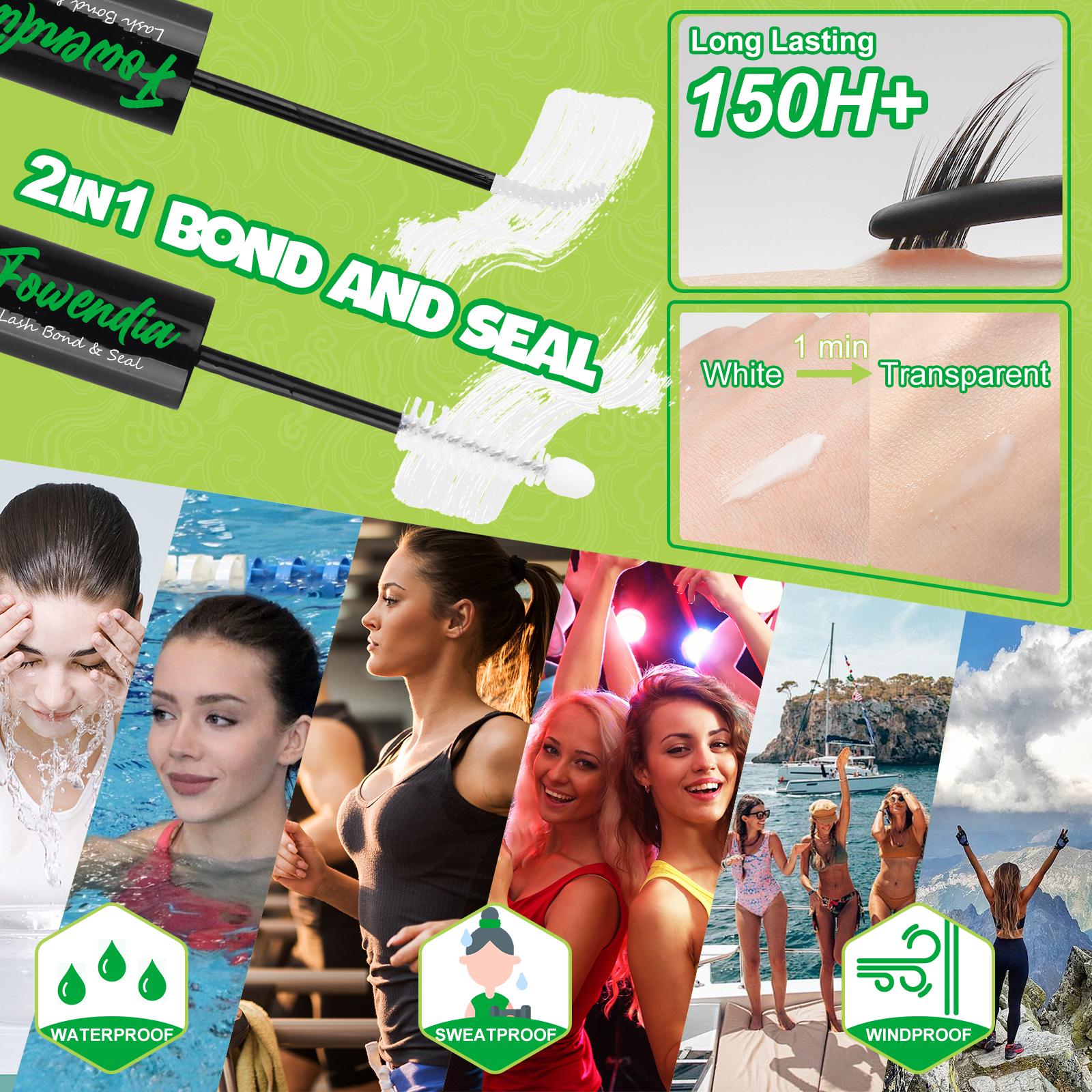 Fowendia Lashes Fox Cat Foxeyelash Eye | Waterproof Lash Clusters Kit C/D Curl DIY Extension Kit and Lash Clusters 8-18mm with Bond, Seal, Remover | Super Fine Invisible Band Lashes, Glue-Free Cat Eyelashes Lower Extensions dealsforyoudays