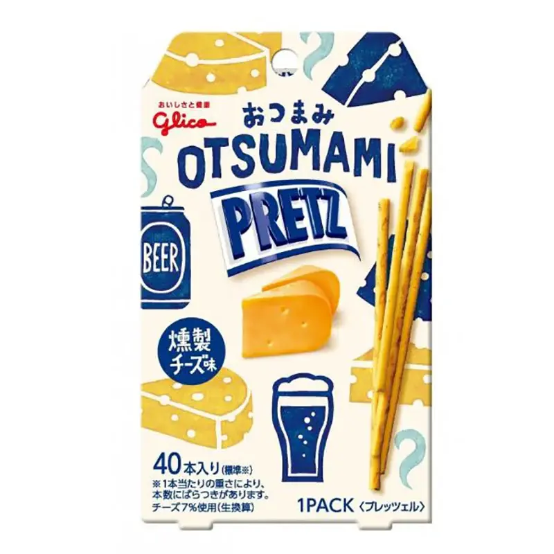 Glico Pretz Crispy Snack Sticks - Beer Smoked Cheese Flavor (0.8 oz), Late Night Shameless Snacks for Adults, Drinking Companion
