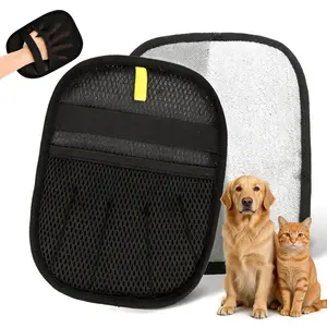 [Summervibes ]Pet Hair Removal Glove for Cats and Dogs [ petlovers ]Five-Finger  pet electro static glove, Reusable Magic Brush Pet Hair Remover Tool for Couch, Carpet, Car Seat electro static glove