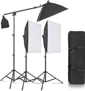 VINGLI 45W Dimmable LED Light with Double Color Temperature Continuous Lighting Studio Kit,3 Packs 20x28 Inches Studio Softbox, for Photo Studio Portrait, Video Shooting