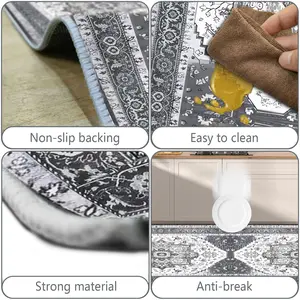 Boho Kitchen Rug Sets 3 Piece with Runner Non Slip Kitchen Rugs and Mats Washable Kitchen Mats for Floor Thick Kitchen Floor Mat Carpet Runner Rugs for Hallway Laundry Holiday Decor