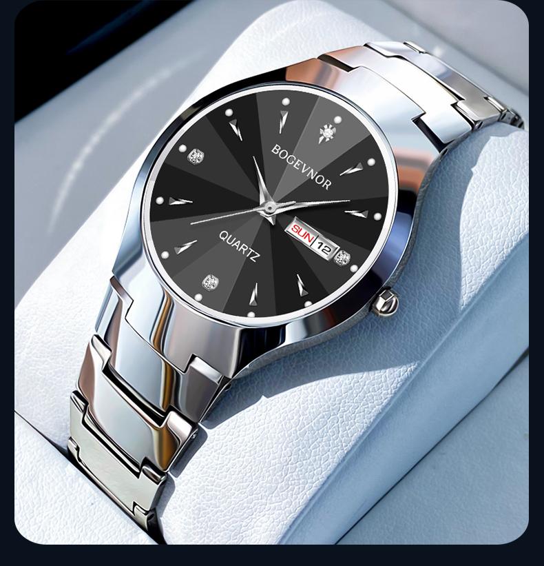 Men's casual and business round dial quartz watch, party fashion watch, daily clothing decoration, versatile trendy birthday gift watch