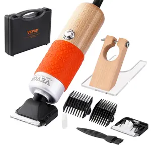VEVOR Carpet Trimmer with Shearing Guide,  200W Electric Speed Adjustable Rug Carver, Wooden Handle Carpet Carving Clippers, Tufting Shears with 2 Blades, for Handmade Rug Cleaning and Tufted Rug