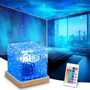 2-in-1 projector, sunset and aurora projection light, Water Ripple Aurora Projector Night Light，USB Power，with remote control, multiple lighting modes, bedroom décor, ambient lighting, projection light.