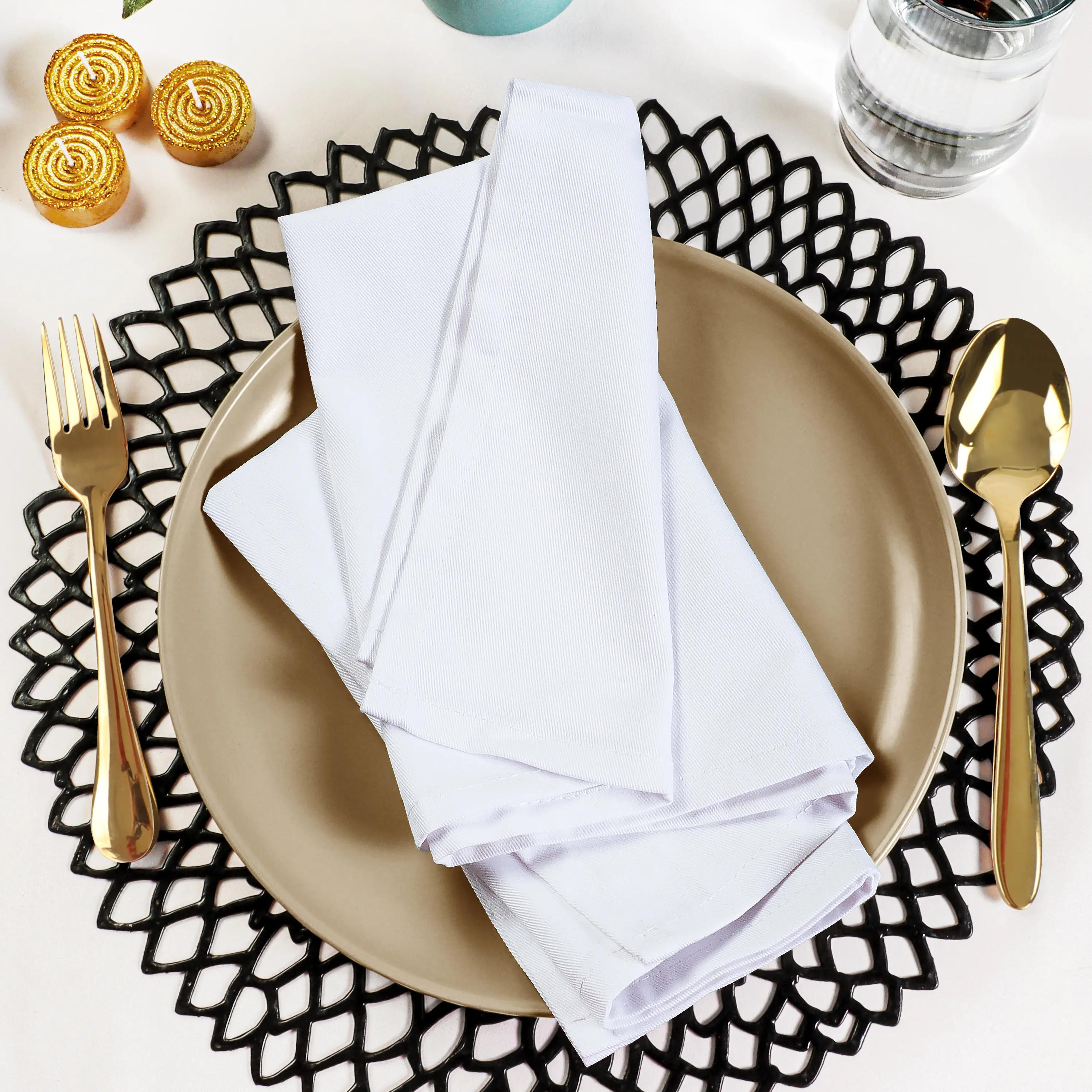 Utopia Kitchen Bulk Square Cotton-Polyester Tableware Napkins (24-Pack) - Absorbent, Reusable, Machine Washable Multicolor All-Seasons Kitchen Linens for Dinners, Parties