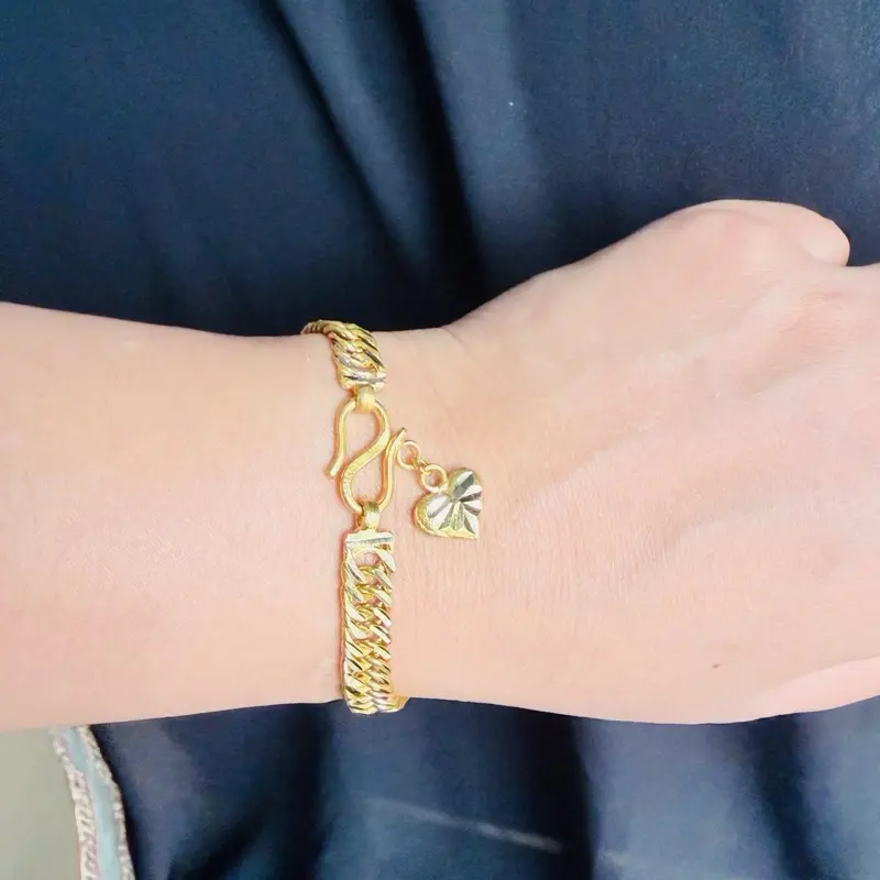 Panchadhatu Bracelet for Women with Geometric Heart Charm, Casual Bangle Style Fashion Jewelry for Daily Wear, Jewelry For Women, Female, No, Arm Candy Accessories, Classic Wrist Accessory, Heart Bracelets, Bracelet Jewelry