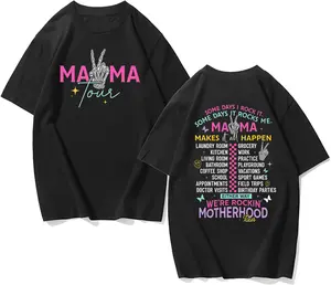 Casual Washed T - Shirt for Moms: Fun Typography and Cool Graphics Highlighting the Multifaceted Life of Motherhood