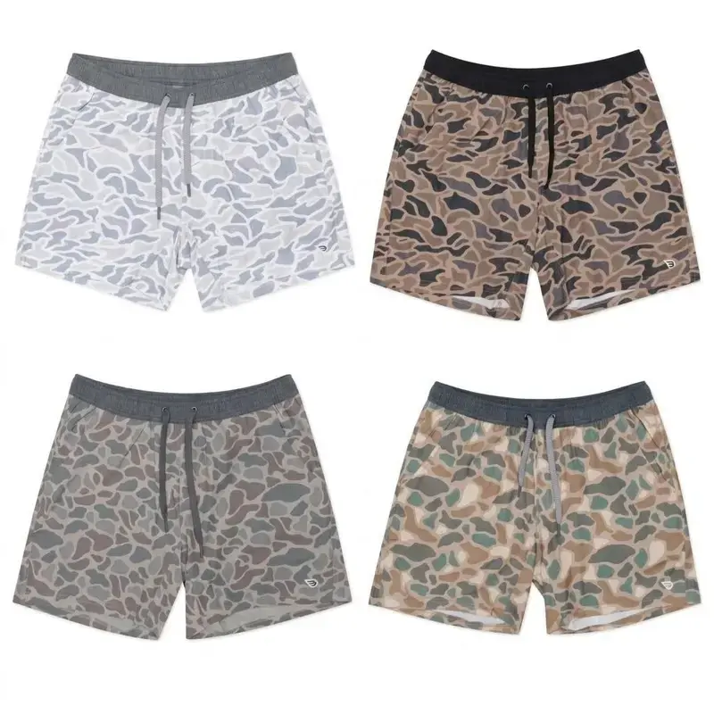 Burlebo Classic Deer Camo Short, Camo Workout Shorts for Men, Deer Hunting Athletic Shorts, Quick Dry Running Shorts with Inner Liner, Fitness Gear