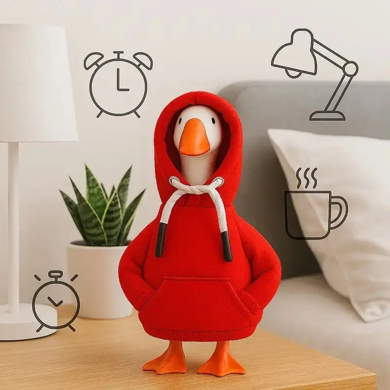 Goose Costume Set with Hooded Sweater, Cute Hoodie and Feet, Soft Filled Animal, Perfect for Theme Parties, Party Costume and Daily Wear, Costume Use, Clothes