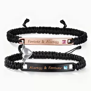 Meraki 2026 New Couple Bracelets, Handcrafted, Adjustable, Heart-to-Heart, Magnetic, Eternal