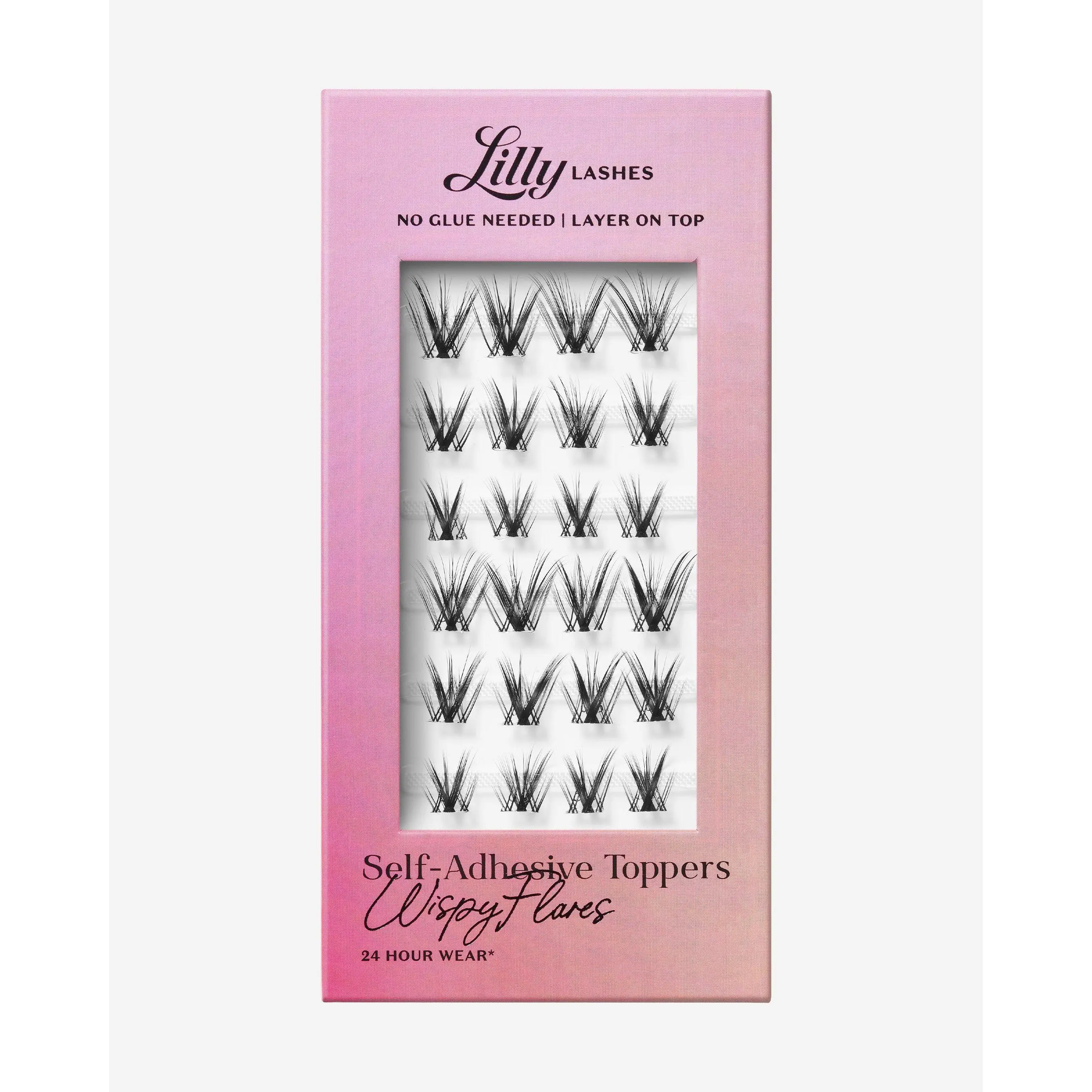 Self-Adhesive Toppers WispyFlares | Lilly Lashes 3D Faux Mink Eyelashes| No Glue Needed