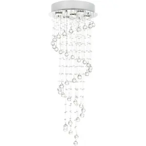 CWI Lighting Spiral 5 Light 14 inch Chrome Flush Mount Ceiling Light 6603C14C