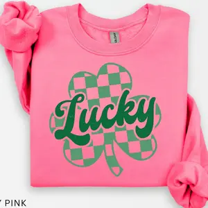 Lucky St Patrick’s Day Sweatshirt, Green Shamrock Sweatshirt, St Patrick’s Day Holiday Sweatshirt, Lucky Irish Sweatshirt, St Patrick’s Day Gift - EVA RAMOS