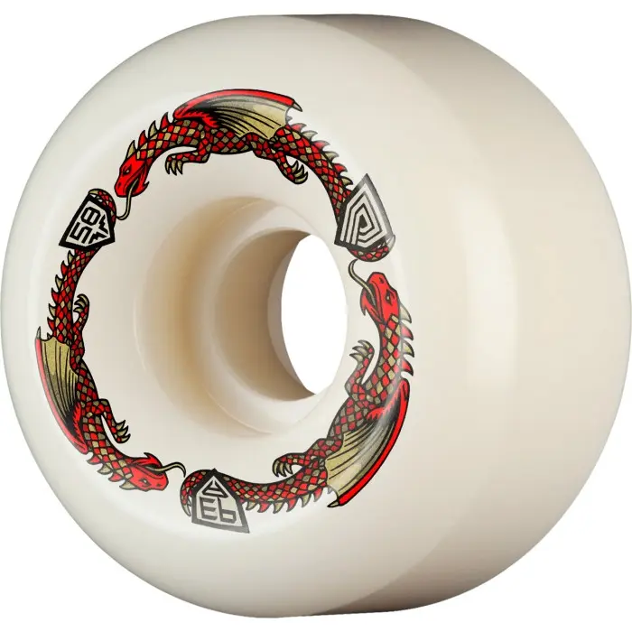 Skateboard Urethane Grip, Dragon Print PP Material, 58x33mm Size, 93A Durometer for Enhanced Softness & Tricks Performance, Industry Leading Innovation