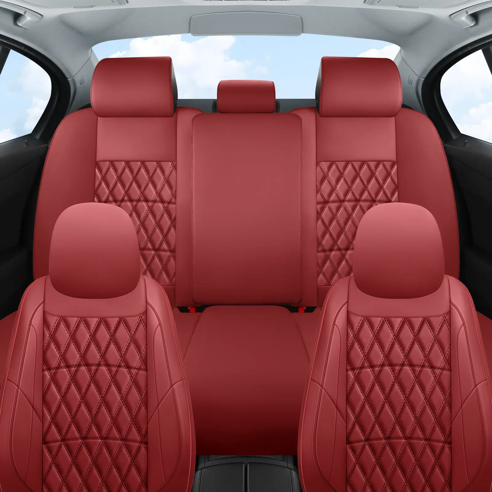 Car Seat Covers,Universal Fit for Most Cars,SUVs and Sedans,Waterproof PU Leather Cushions, 5 Seats Protectors