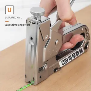 1 Count Extra Heavy Duty Staple Gun with 800pcs Staples, Multifunctional Upholstery Stapler for Fixing Material, Decoration, Carpentry, Furniture, Door and Window