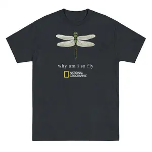 National Geographic with dragonfly graphic tee Graphic Tropical Menswear, Tshirt, Shortsleeve