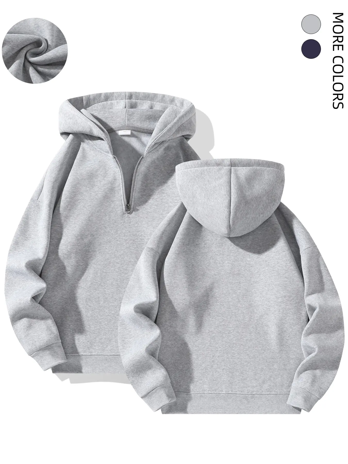 Men's Solid Half-Zip Fleece Pullover - Stylish Hoodies to Buy for School, Trendy College Clothes & Matching Couple Tops, Long Sleeve Tops