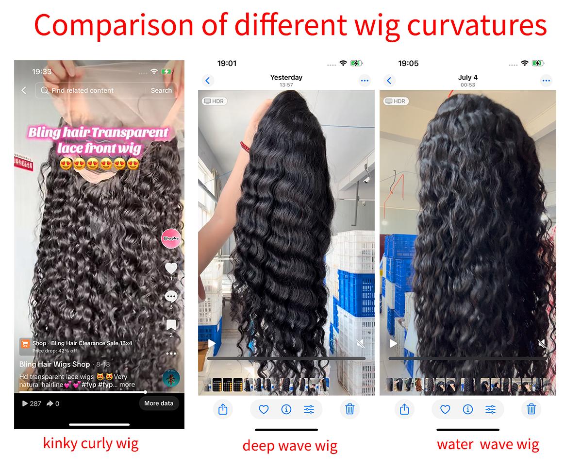 Bling Hair Deep Wave Glueless Wigs Ready to Wear 13x6 13x4 Lace Wigs With Drawstring 13x4 13x6 HD Lace Frontal Wigs Curly Wave Human Hair For Women