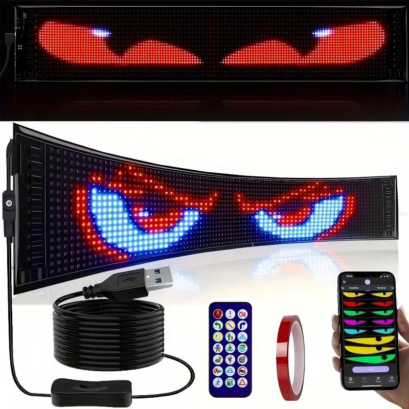 Outdoor Commercial High Brightness RGB Programmable LED Sign - WiFi-Controlled Scroll Display Message Board, Water Resistant, Energy Saving for Businesses, Schools