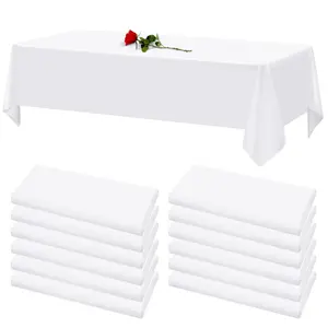 MTREO 12 Pack Tablecloths for Rectangle Tables Stain and Wrinkle Resistant Washable Polyester Tablecloth Table Cloth Rectangle Table 6-8 Foot Rectangle Table Cloth for Wedding Party