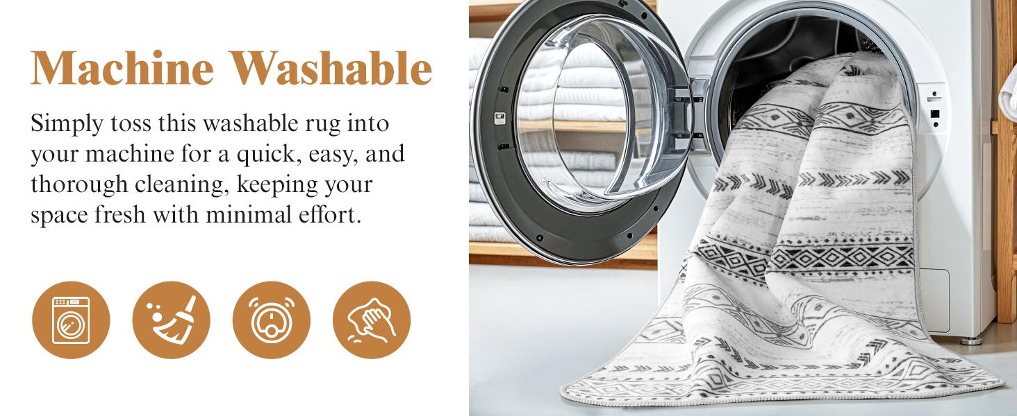 Shilucheng Washable Area Rug 9x12, Vintage Boho Non-Slip Stain Resistant Rug for Living Room Bedroom, Machine Washable Floor Carpet Shilucheng Washable Area Rug 9x12, Vintage Boho Non-Slip Stain Resistant Rug for Living Room Bedroom, Machine Washable Floor Carpet