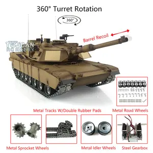 Henglong 1/16 7.0 Abrams RTR RC Tank 3918 360° Turret Metal Track